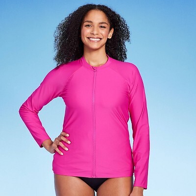 

Рашгард UPF 50 Full Zip Mock Neck Rash Guard для женщин - Kona Sol Pink, Розовый