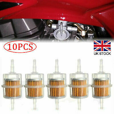 10X Universal Petrol Inline Fuel Filter Car Part Fit 4mm - 6 mm Pipes Motorcycle