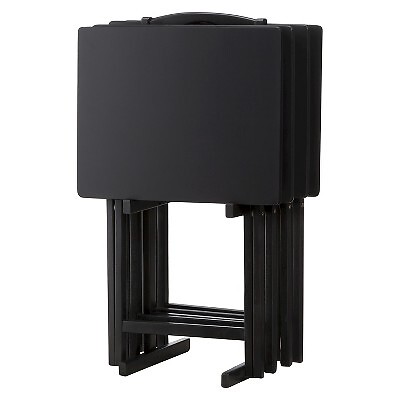 Набор из 5 подносов для телевизора Wood Black - Plastic Dev Group