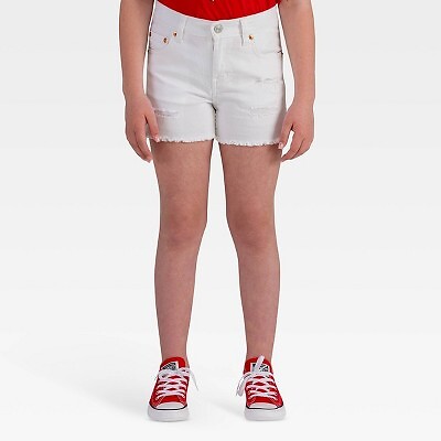 

Джинсовые шорты Levis Girls Girlfriend - Белые Состаренные, Белый