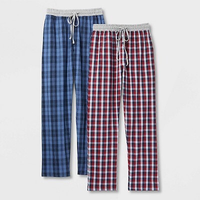 

Мужские пижамные штаны для сна с вязаным поясом Hanes Premium 2pk - Blue, Синий