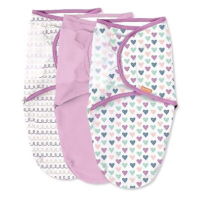 SwaddleMe Original Swaddle Wrap Newborn - Hearts and Hoops S/M - 3pk