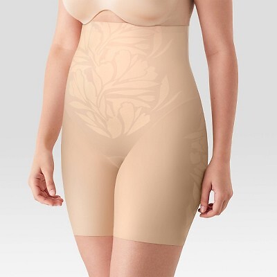

Maidenform Self Expressions Womens Lycra Fit Sense High Waist Thigh Slimmer, Бежевый