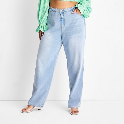 

Женские джинсы со средней посадкой Baggy Fit - Future Collective with Alani Noelle Blue 17, Not available