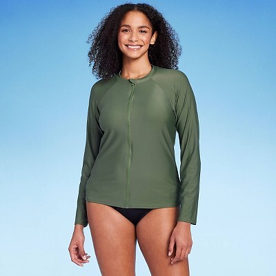 

Женский рашгард с молнией UPF 50 - Kona Sol Olive Green, Зеленый