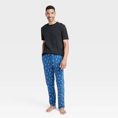 

Hanes Premium Mens 2pk Hot Sauce Food Print Пижамный комплект для мужчин - Синий