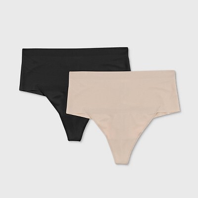 

Женские утягивающие стринги Maidenform Self Expressions, 2 шт., черные и бежевые, Black/beige