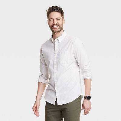 

Мужская рубашка Every Wear с длинным рукавом на пуговицах - Goodfellow - Co White, Белый