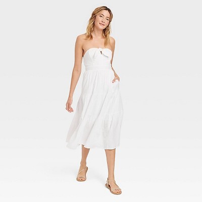 

Женское платье без бретелек - Universal Thread White, Белый