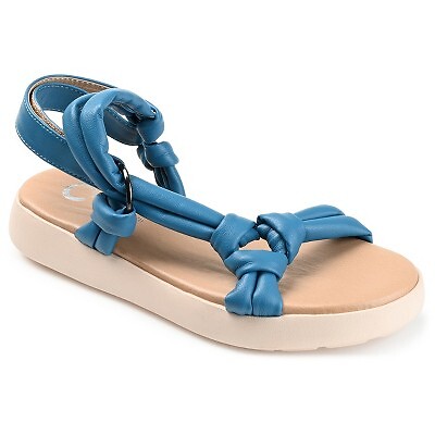 

Journee Collection Женские сандалии на плоской подошве Marri Tru Comfort Foam с несколькими ремешками, синие, Синий