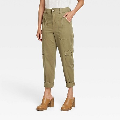 

Женские брюки-карго повседневного кроя со средней посадкой — Knox Rose Dark Olive Green S, Not available