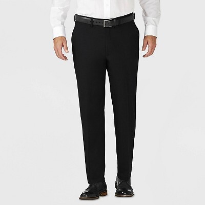 

Брюки Haggar H26 для мужчин с приталенной посадкой Premium Stretch Suit Pants - черные, Черный