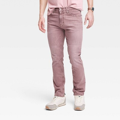 

Мужские легкие цветные джинсы Slim Fit - Goodfellow - Co Светло-красный 32x32, Not available
