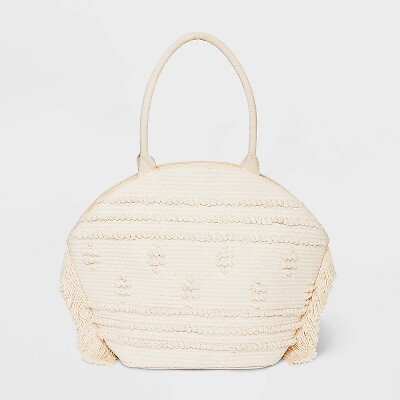 

Соломенная сумка-тоут с бахромой - Shade - Shore Off-White, Белый