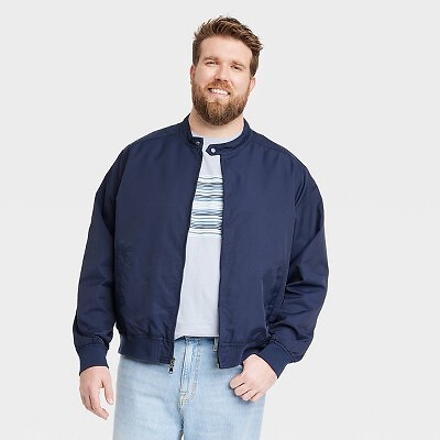 

Мужской легкий бомбер из искусственной замши — Goodfellow - Co Blue XL, Not available