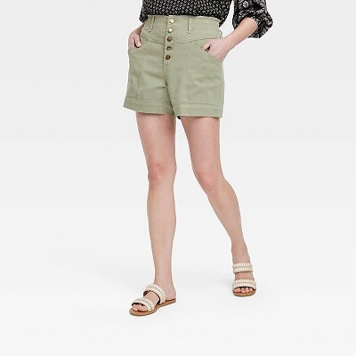 

Женские шорты свободного кроя с высокой посадкой для путешествий - Knox Rose Light Olive, Olive green