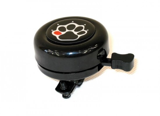 Campanello Sonaglio Bicicletta Bici Acciaio Nero Zampetta Bau Bau Drin Drin new