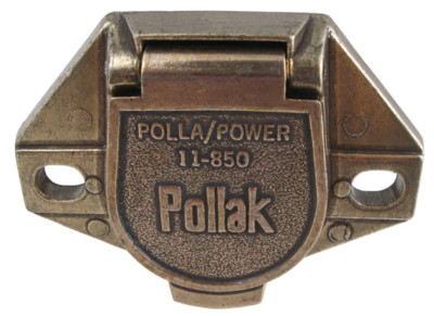 Pollak 11-850 Single-Pole Round Pin Trailer Wiring Socket - Vehicle End