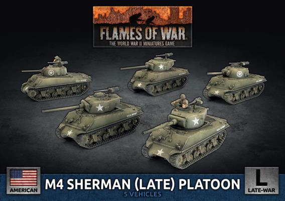 M4 Sherman (Поздний калибр 75 мм) (x5 пластиковых) Поздняя война American Flames of War