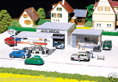 Faller 130296 Gas Station With Car Wash HO Scale MIB