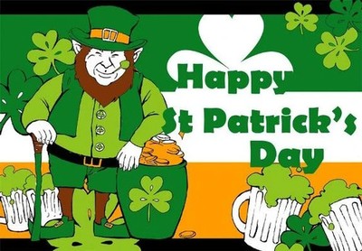 Happy St Patricks Day Leprechaun Large Polyester 5ft x 3ft Flag *SALE PRICE*