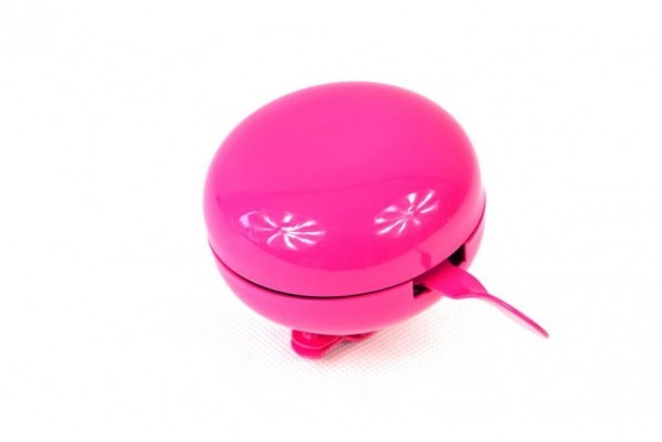 CAMPANELLO SUONERIA SONAGLIO PER BICICLETTA DIN DON IN ACCIAO FUCSIA 80MM NUOVO