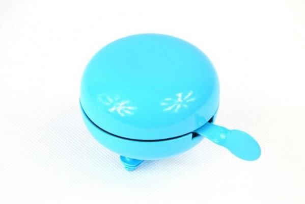 CAMPANELLO SUONERIA SONAGLIO PER BICICLETTA DIN DON IN ACCIAO AZZURRO 80MM NUOVO