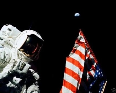 Nasa Apollo 17 Harrison Schmitt On Moon With Earth In Background 8x10 Picture Ce