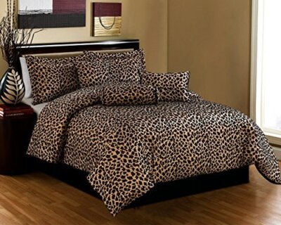 Leopard/zebra Print Microfur Bed In A Bag Queen Size B