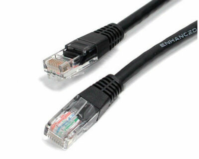 2ft - CAT5e Ethernet Network LAN Router Patch Cable Cord Wire 350 MHz RJ45 Black