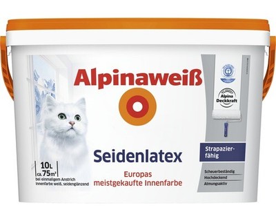 Alpinaweiß Latexfarbe seidenlatex weiß 10 l