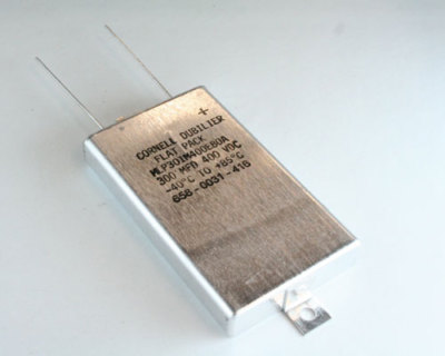 1x 300uF 400V CDE Flat Pack Electrolytic Aluminum Capacitor DC MLP 300mfd 400VDC