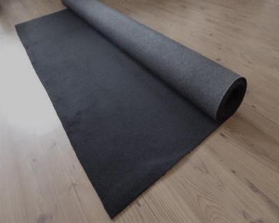 Teppich Meterware Autoteppich feiner Velour Stoff schwarz 170cm x 400 Rest