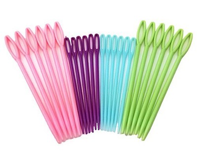 yueton 24pcs Colorful Plastic Sewing Needles, Weave Education Sewing Knitting 