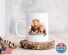 C M Lion Ceramic Coffee Mug, 15 oz. - Lion Gift for Women and Men