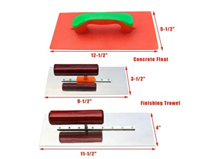 Concrete Drywall Finishing Hand Tools Set 7PC- Includes Flat Finishing Trowel...