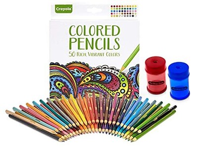Adult Coloring Drawing Pencils 50 Count Multicolor And ...