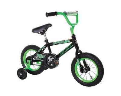 Boy's 12 inch Bike Green/Black Beginners Bicycle Training Wheels BMX Kids Ride
