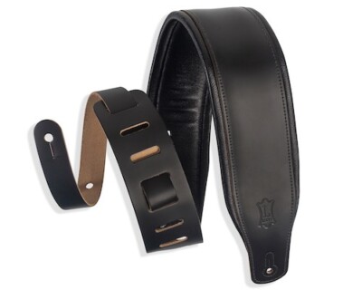 Levy's 3'' Garment Leather Padded Guitar Strap; Black