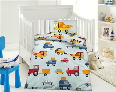 Kinderbettwäsche Set 2 teilig Bettwäsche Kids-270 100x135 cm + 40x60 Auto