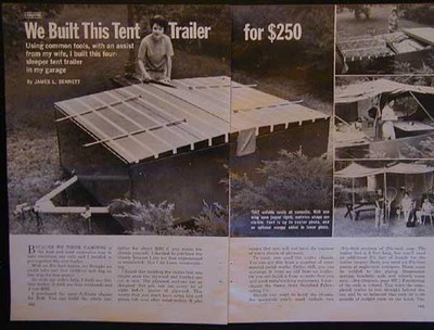 8' Tent Trailer Pop up Sleeps 4 How-To PLANS Easy Build