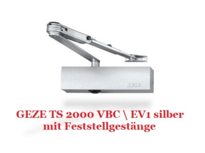 GEZE TS 2000 Türschließer mit Normal- oder Feststellgestänge Farbe silber weiß