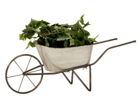 Metall - Blumentopf Schubkarre Pflanzschale h=22cm b=58cm Garten Dekoration
