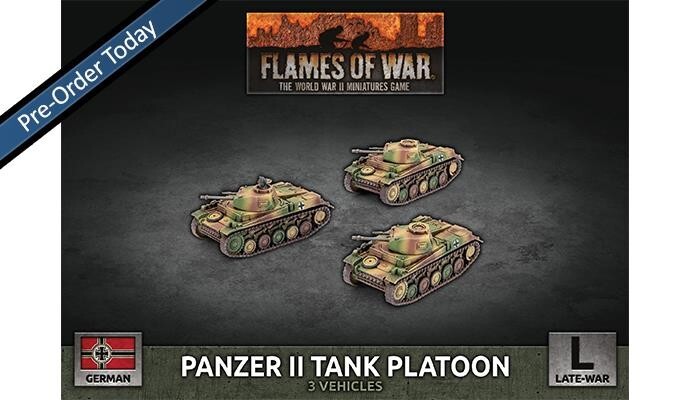 Panzer II Tank Platoon (x3 Plastic) Berlin German Late Flames of War