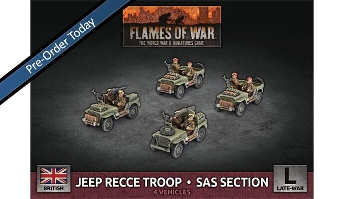 Отделение воздушно-десантных войск/SAS Jeep Recce Troop British Bulge Поздняя война Flames of War НОВИНКА