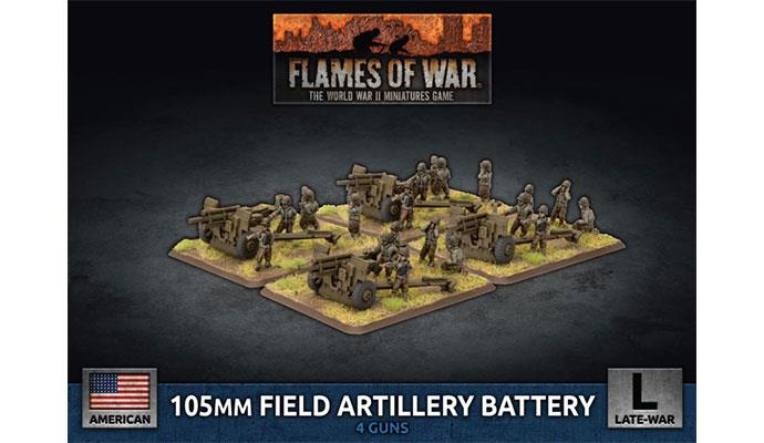 105-мм батарея полевой артиллерии (пластик) American Late Flames of War