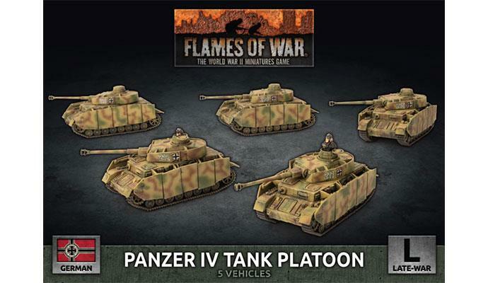 Panzer IV Platoon (x5 Plastic) Немецкие поздние войны Flames of War НОВИНКА