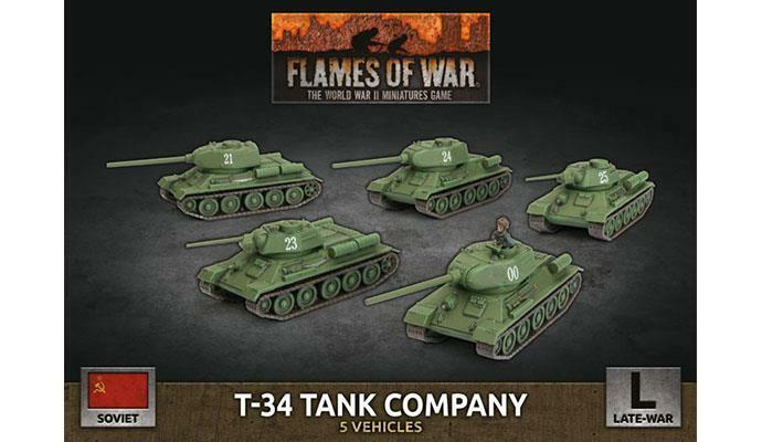 Танковая рота Т-34 (x5 пластик) Советские танки Поздняя война Пламя войны НОВИНКА