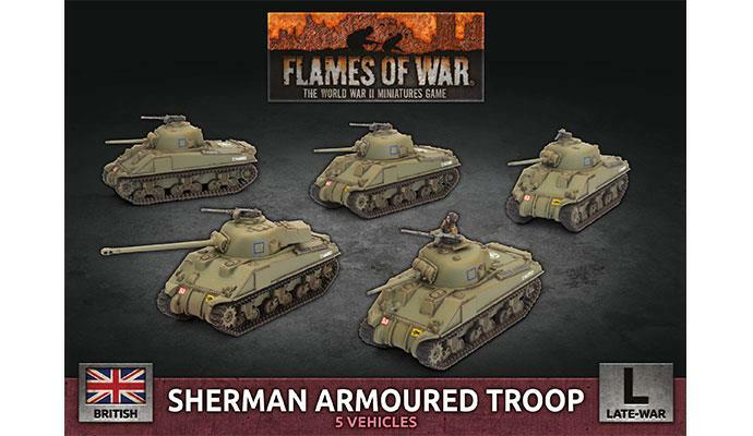 Sherman Armored Troop Британские танки Пламя войны Миниатюры Поздняя война