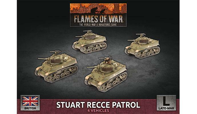 Stuart Recce Patrol British Tanks Пламя войны Миниатюры Поздняя война